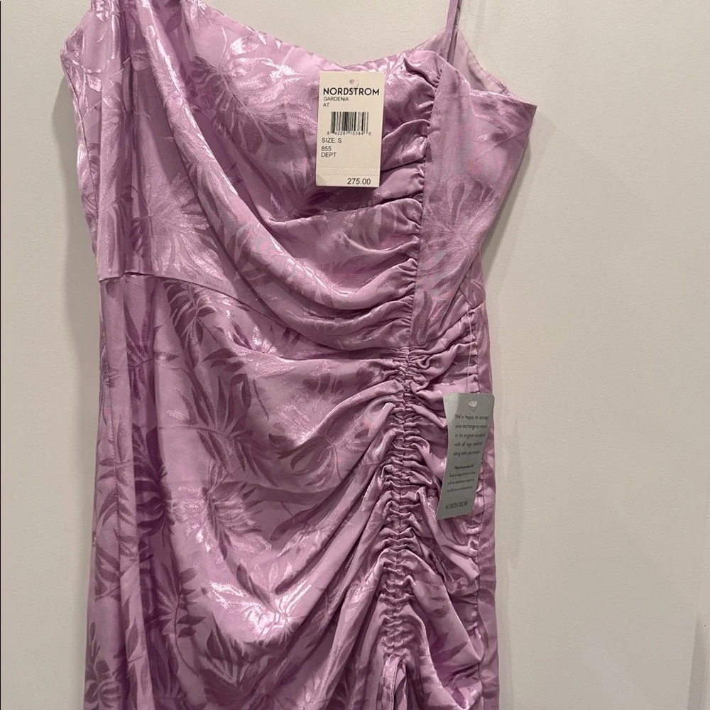NWT Saylor Gardenia Ruched Jaquered MIDI Dress Gown - Picture 5 of 9
